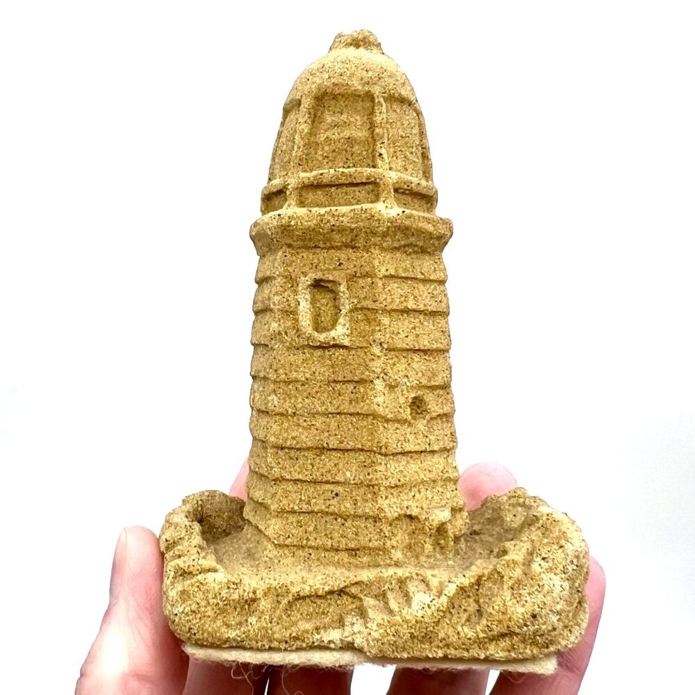 Coastal Lighthouse Decor Sand Textured Beach Nautical Mini Figurine
